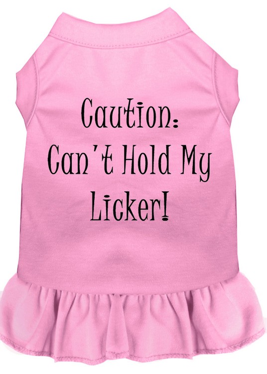 Can't Hold My Licker Screen Print Dress Light Pink XXXL